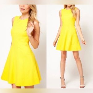 Ted Baker London - yellow flare bodycon dress - Size 1 = US size 4 - like new